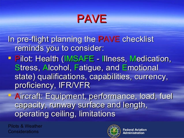 Imsafe checklist