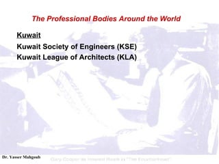 Kuwait Kuwait Society of Engineers (KSE) Kuwait League of Architects (KLA) The Professional Bodies Around the World 