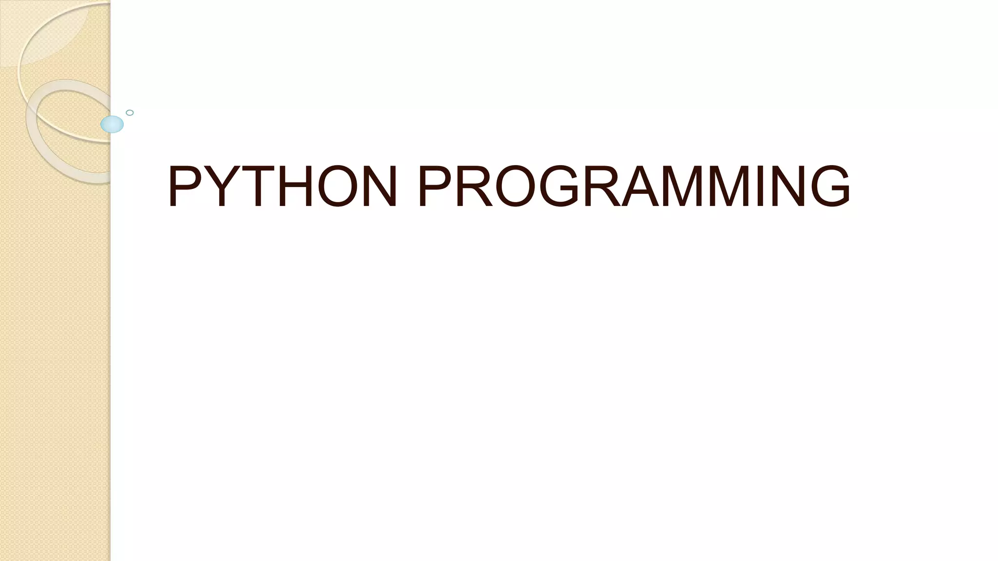 python programming | PPT