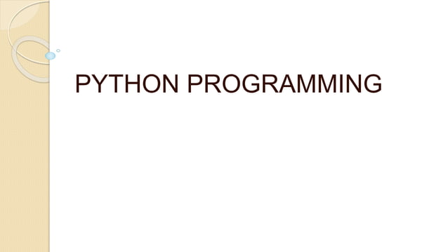 python programming | PPT