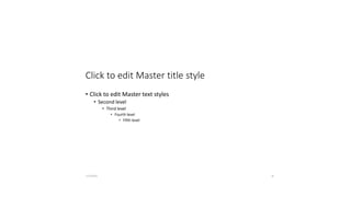 Click to edit Master title style
• Click to edit Master text styles
• Second level
• Third level
• Fourth level
• Fifth level
7/27/2022 ‹#›
Click to edit Master title style
• Click to edit Master text styles
• Second level
• Third level
• Fourth level
• Fifth level
7/27/2022 ‹#›
 
