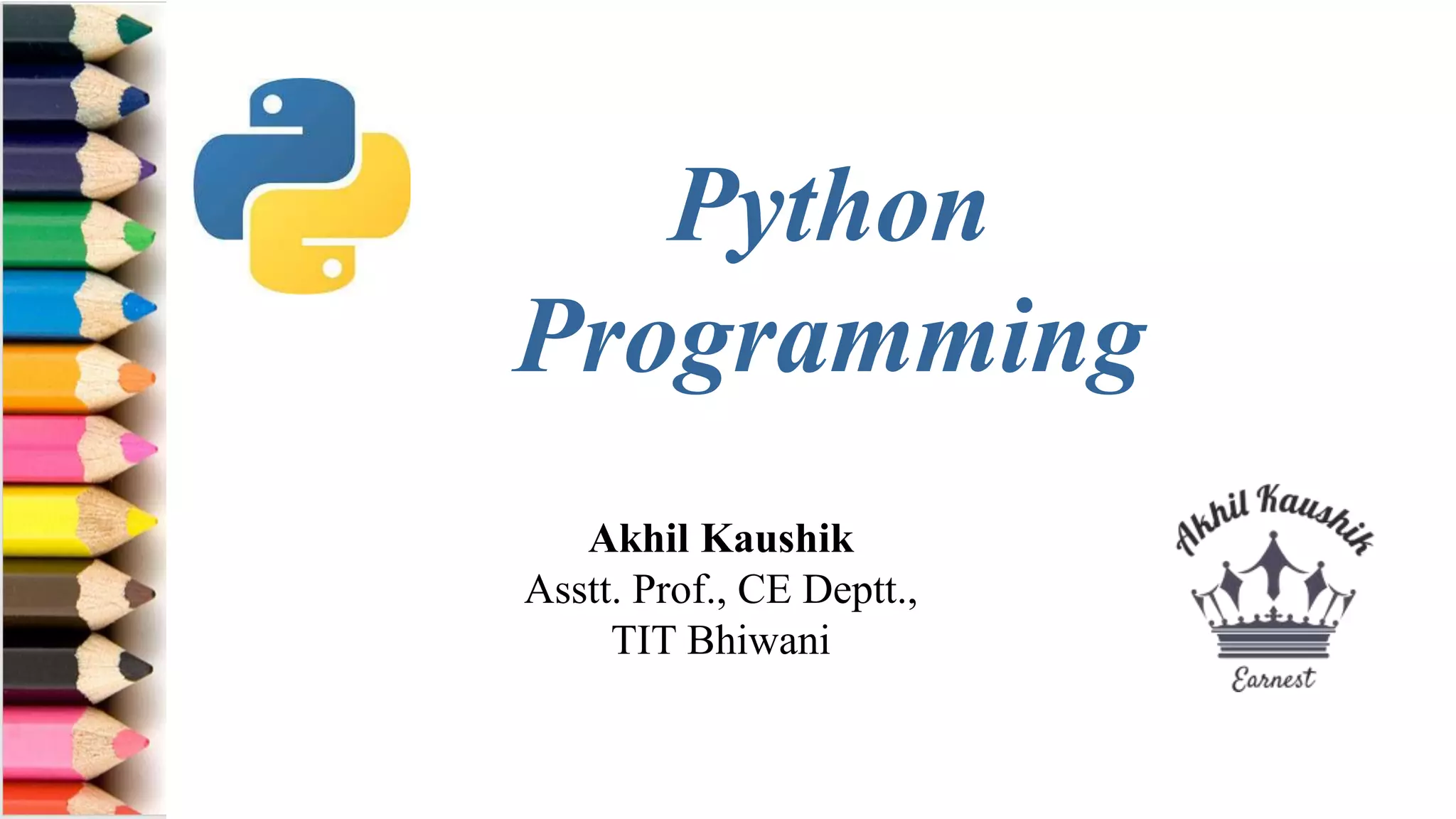 Introduction to Python Programming | PPT