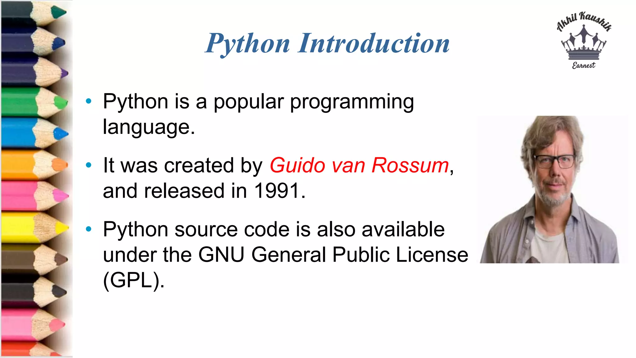 Introduction to Python Programming | PPT