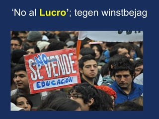 ‘No al Lucro’; tegen winstbejag 
 