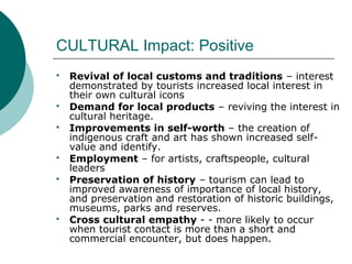 The impact of tourism on a host country | PPT