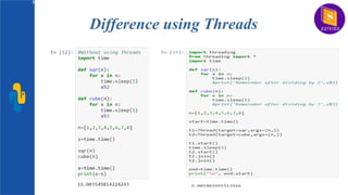 Multithreading in python concept of computer Engineering. | PPTX
