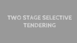 TWO STAGE SELECTIVE
TENDERING
 