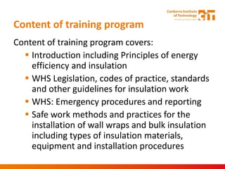 Pp 1 insulation installation training program final | PPTX