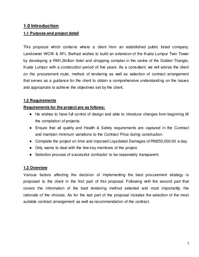 Project proposal report example