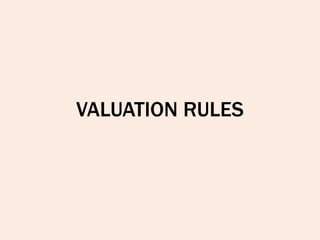 VALUATION RULES
 