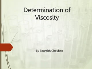 Determination of
Viscosity
- By Sourabh Chauhan
 