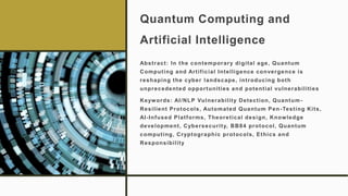 Quanium Compiter Nlp Red Teaming Generative AI and Quantum Cryptography | PPTX
