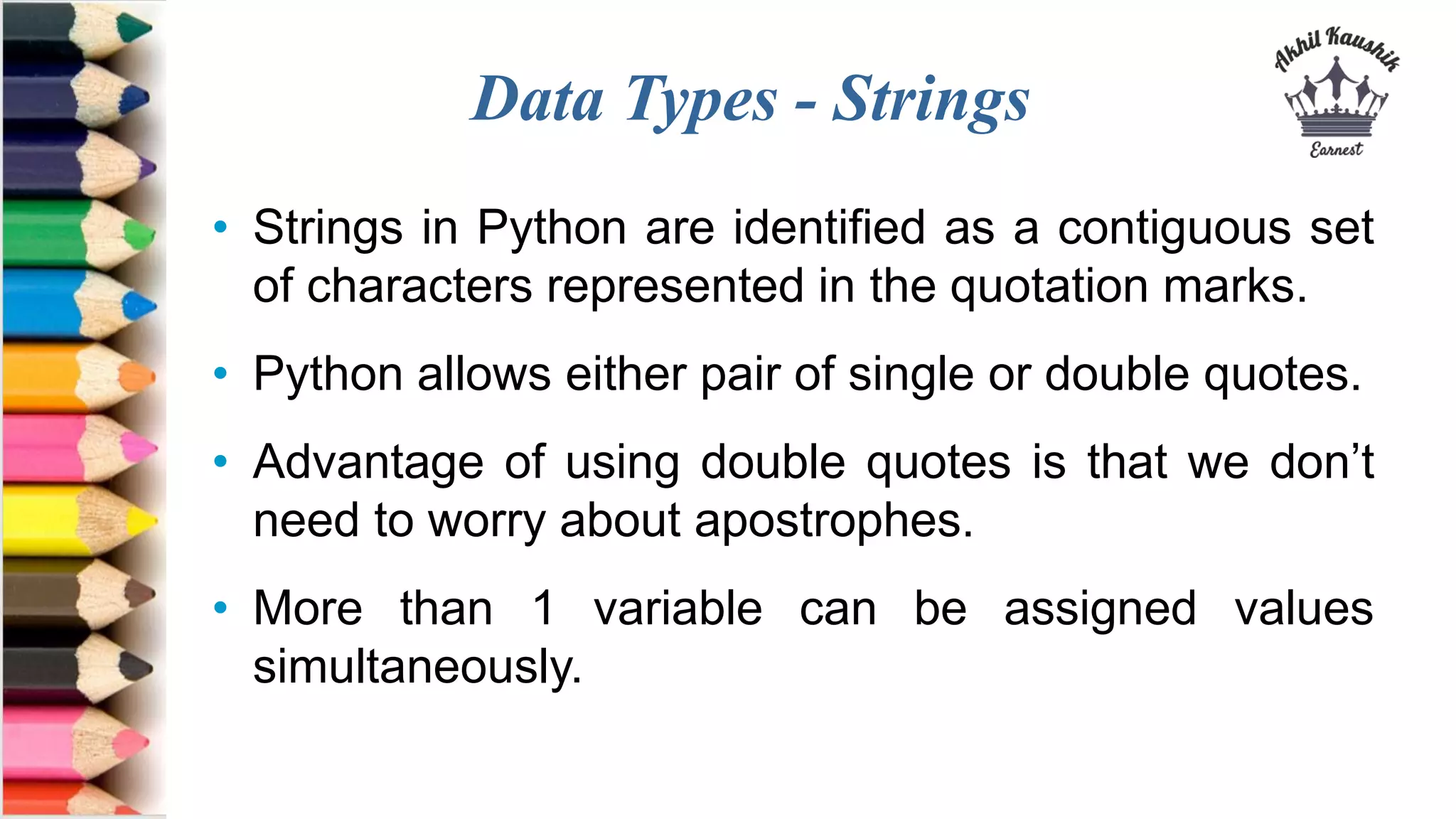 Python Data-Types | PPT