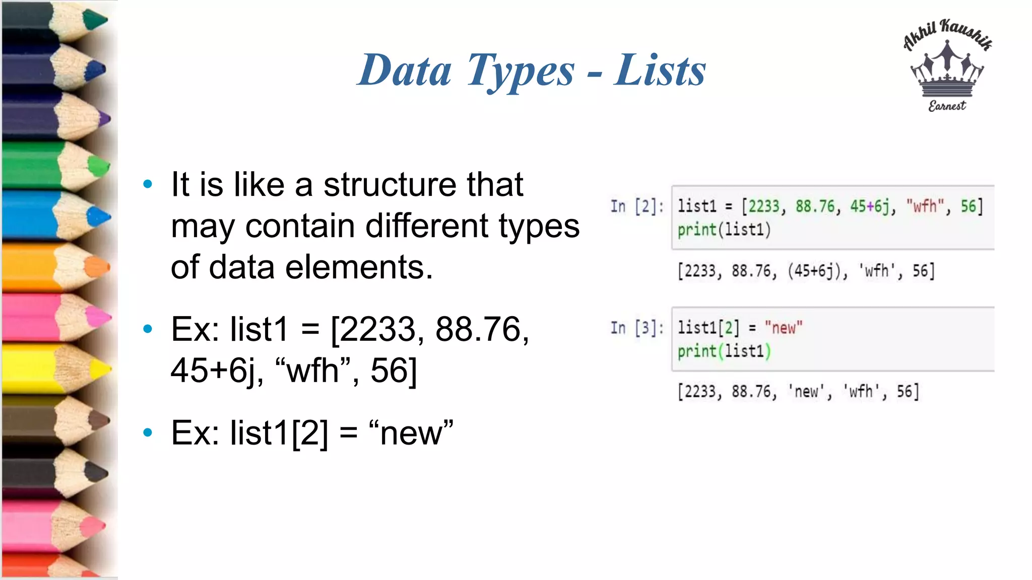 Python Data-Types | PPT