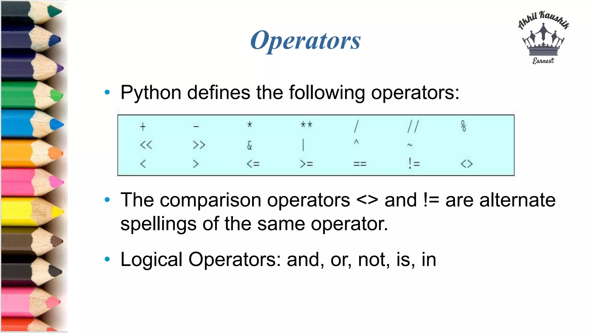 Python Data-Types | PPT