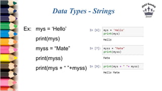 Python Data-Types | PPTX | Programming Languages | Computing