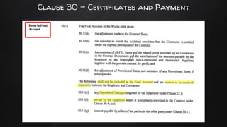 Clause 30 - Certificates and Payment
 
