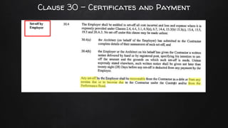 Clause 30 - Certificates and Payment
 