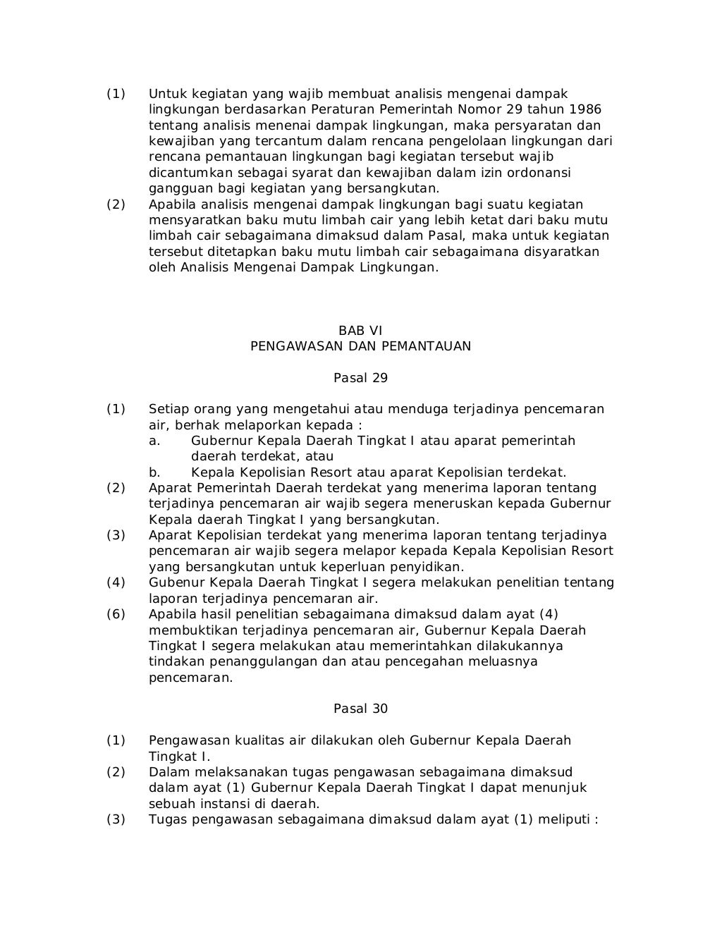 Peraturan Pemerintah No. 20 Tahun 1990 tentang Pengendalian Pencemara…