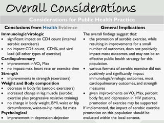 Overall Considerations
                 Considerations for Public Health Practice
 Conclusions from Health Evidence       ...