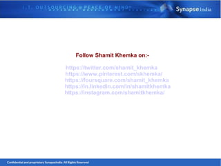 Follow Shamit Khemka on:-
https://twitter.com/shamit_khemka
https://www.pinterest.com/skhemka/
https://foursquare.com/shamit_khemka
https://in.linkedin.com/in/shamitkhemka
https://instagram.com/shamitkhemka/
 