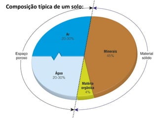 Composição típica de um solo:
 
