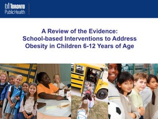 A review of the evidence: School-based Interventions to Address Obesity Prevention in Children 6-12 Years of Age 