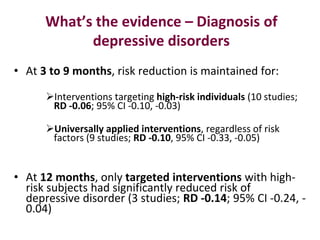 Psychological depression prevention programs for 5-10 year olds: What’s the evidence?
