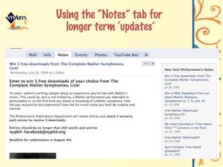 Using the “Notes” tab for  longer term ‘updates’ 