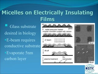 Glass substrate desired in biology E-beam requires conductive substrate Evaporate 5nm carbon layer 