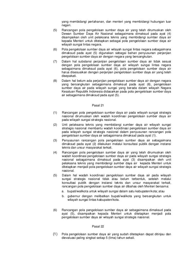 Peraturan Pemerintah No 42 Tahun 2008 Tentang Pengelolaan Sumberdaya