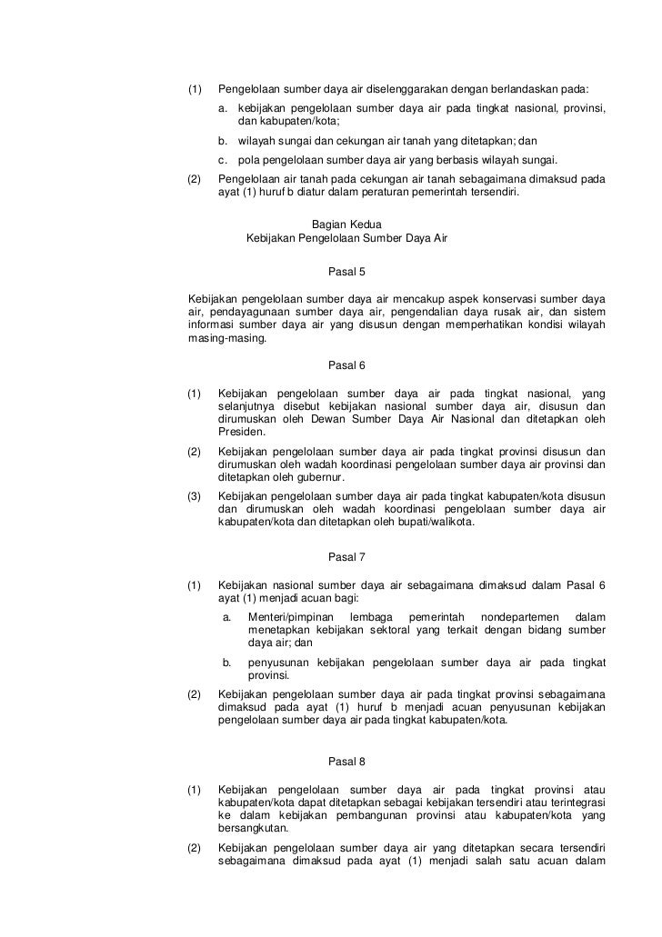 Peraturan Pemerintah No 42 Tahun 2008 Tentang Pengelolaan Sumberdaya