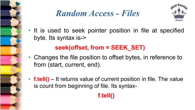 File Handling Python | PPTX | Programming Languages | Computing