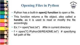 File Handling Python | PPT image.