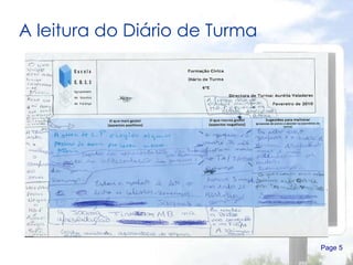 A leitura do Diário de Turma Page  
