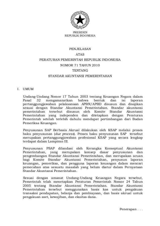 laporan keuangan pp 2010 71 Pp 71 tahun 2010 laporan keuangan pp 2010 71 Pp 71 tahun 2010