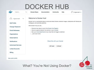 DOCKER HUB 
What? You're Not Using Docker? 
 