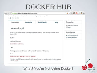 DOCKER HUB 
What? You're Not Using Docker? 
 
