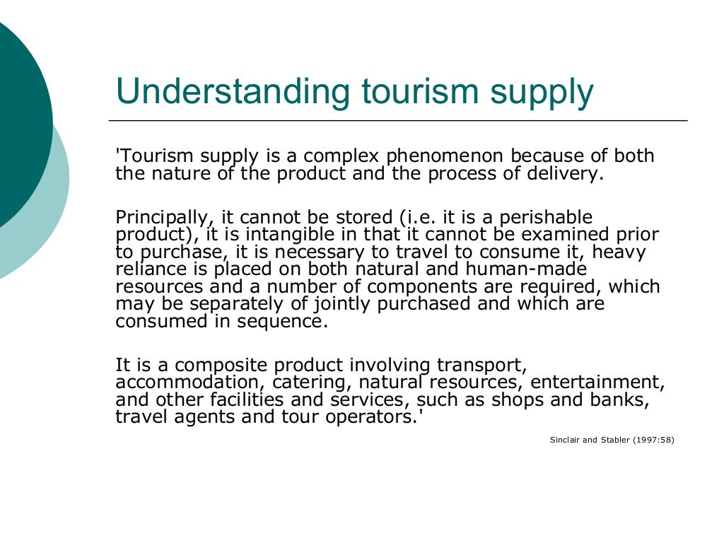 Supply and demand in tourism