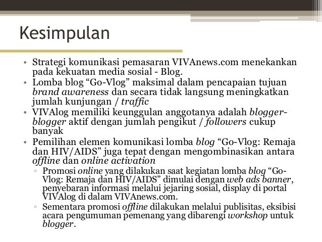 Strategi Komunikasi Pemasaran Berbasis Komunitas Blogger Vivanews Com
