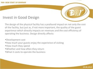 Invest in Good Design
 The design of the physical facility has a profound impact on not only the cost
 of the facility, bu...