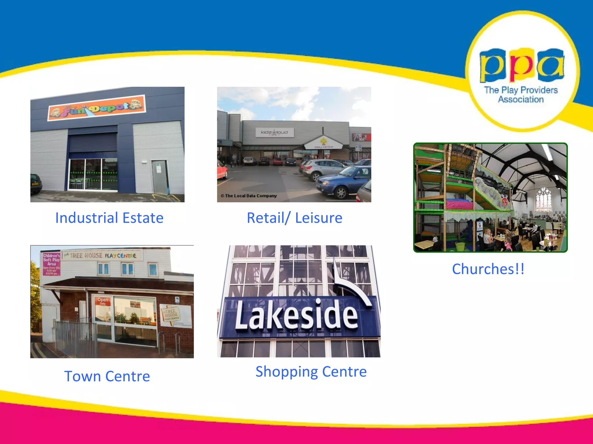 Industrial Estate   Retail/ Leisure


                                       Churches!!




 Town Centre         Shopping Centre
 