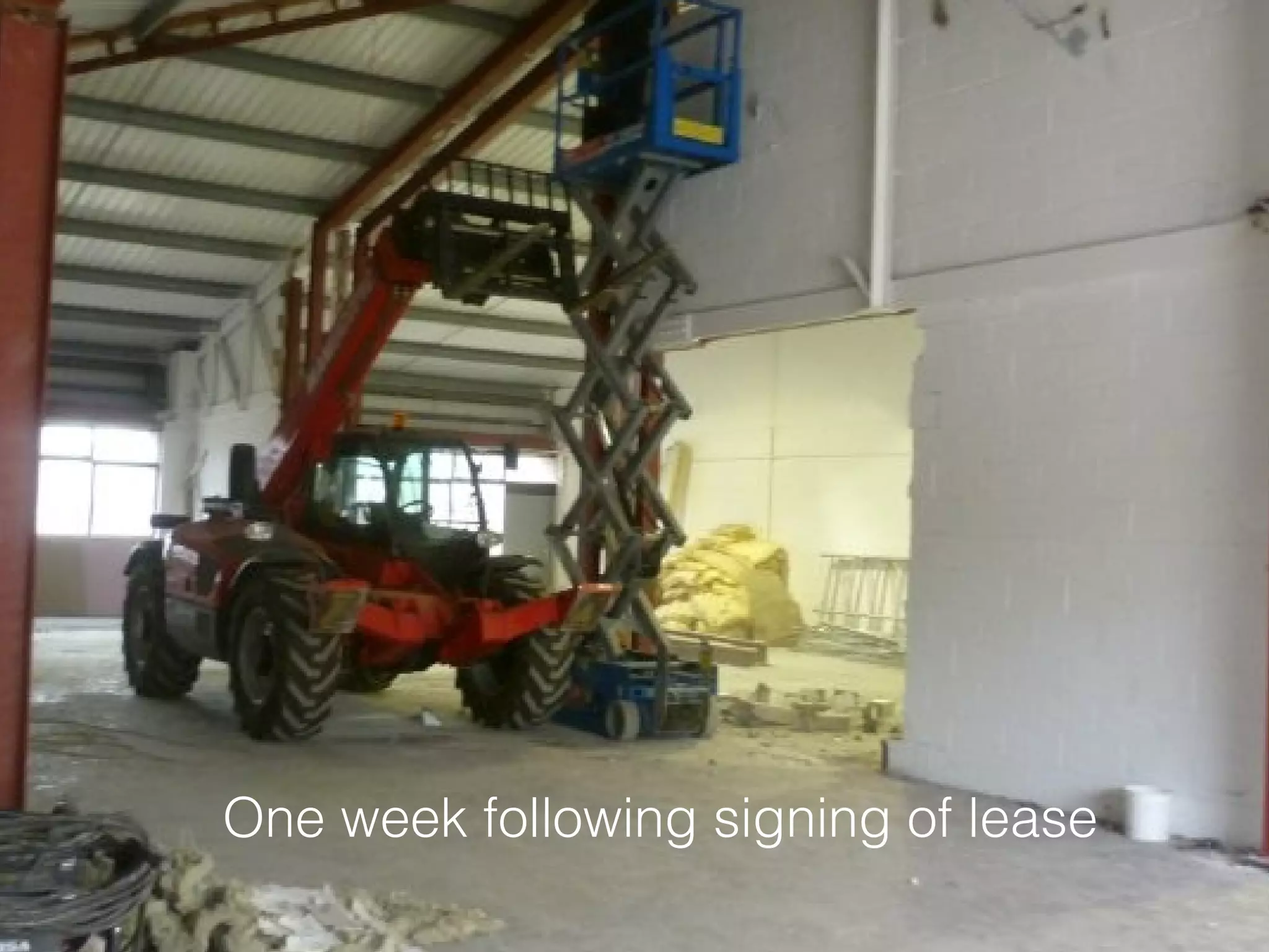 One week following signing of lease
 