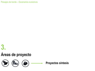 Áreas de proyecto
Paisajes de borde – Escenarios evolutivos
3.
Proyectos síntesis
 