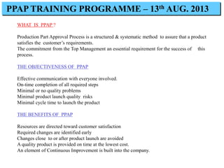 Ppap training presentation | PPT image.