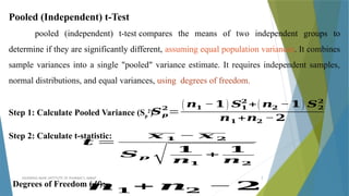 Parametric Statistics and t-Tests in Research | PPTX
