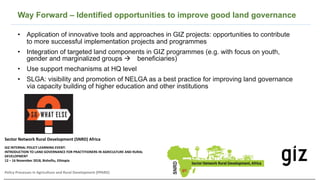 Sector	Network	Rural	Development	(SNRD)	Africa	
GIZ	INTERNAL	POLICY	LEARNING	EVENT:		
INTRODUCTION	TO	LAND	GOVERNANCE	FOR	...