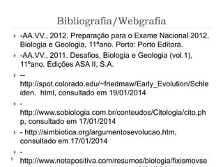 Biologia - Sistemática dos Seres Vivos  Exame Nacional 1ª Fase 2014 