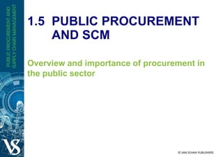 1.5 PUBLIC PROCUREMENT
AND SCM
Overview and importance of procurement in
the public sector
 