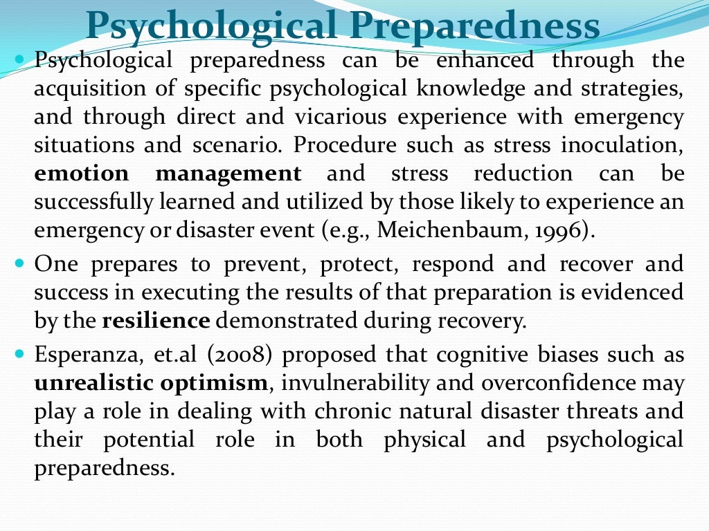 Psychological Preparedness Test Battery